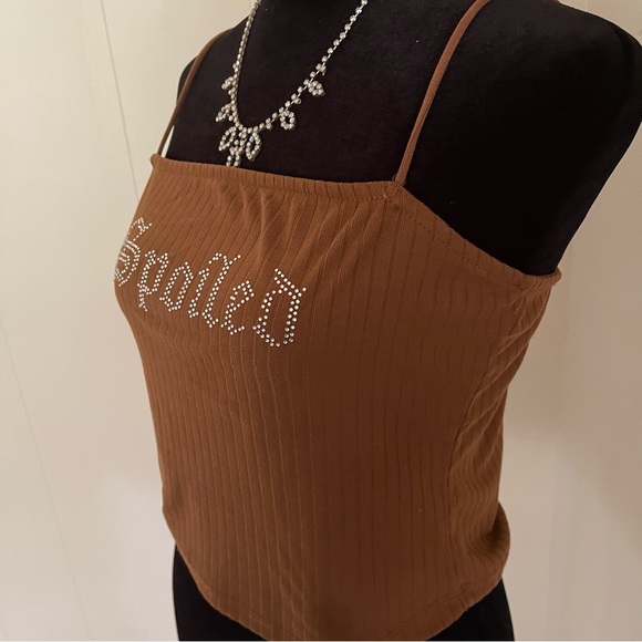 Brown printed crop top - Picture 2 of 4